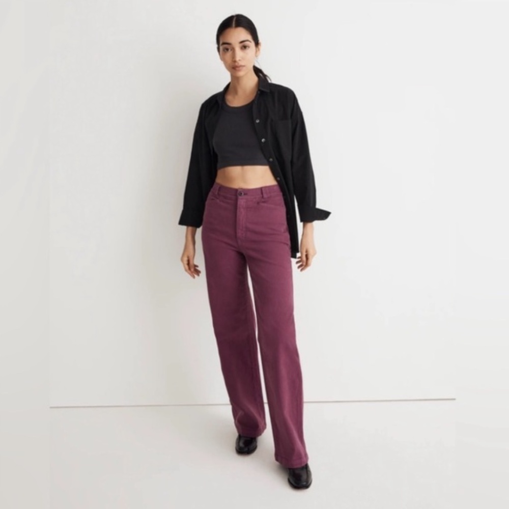 Madewell Emmett 2.0 Wide Leg Pants, in color Iris Bloom, Fits like size 25